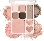 Mignon maquillage Palette, tout-en-un paillasse et visage Blush avec Bow Design, Velvet Matte & Diamond Shimmer, cadeau de voyage-friendly Daily Cosmetics (02 Ruban de ballet)