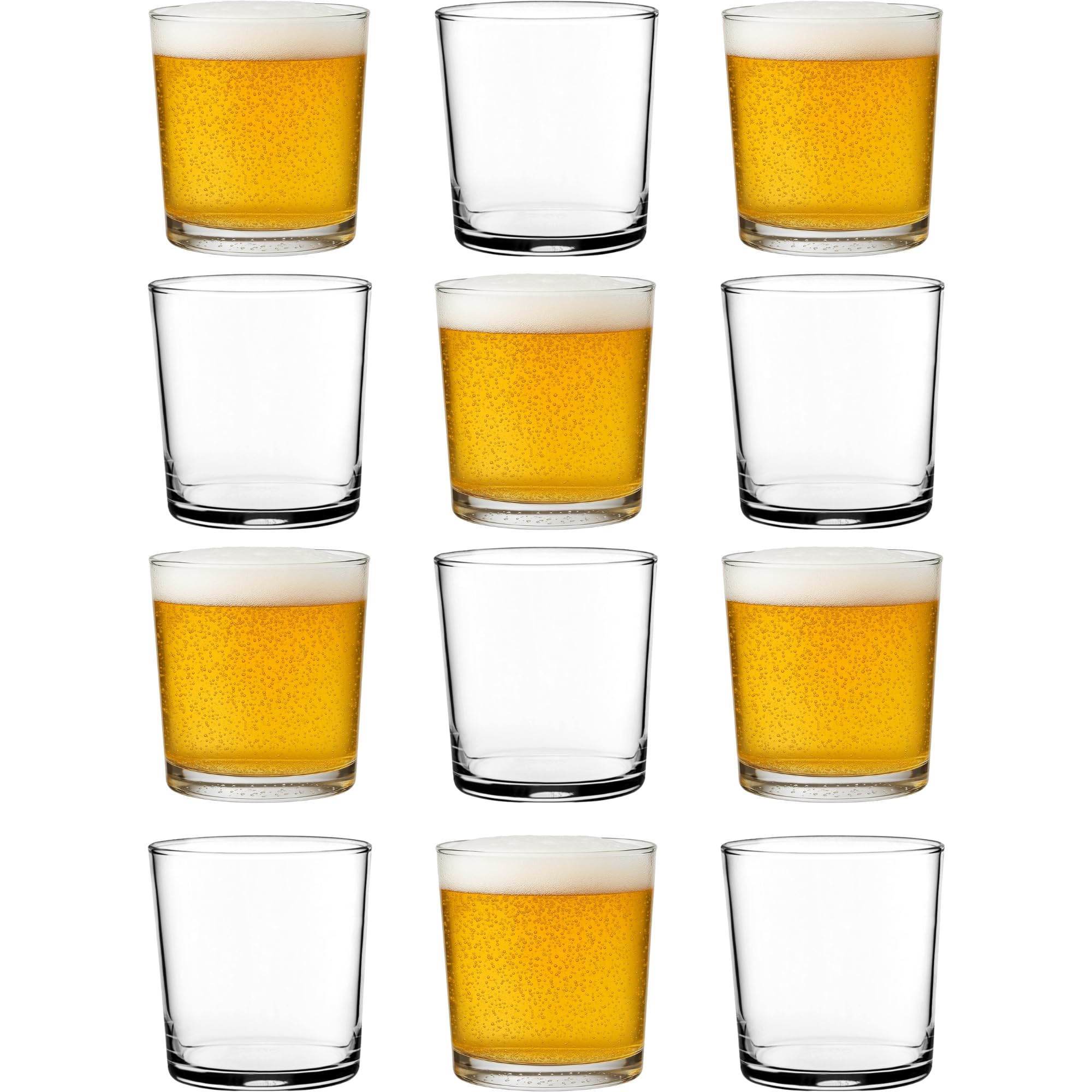 Utopia Toughened Tubo Tumblers – 13 oz (370 ml), Fully Toughened Soda-Lime Glass, Pack of 12 – Dishwasher Safe, Commercial Durable