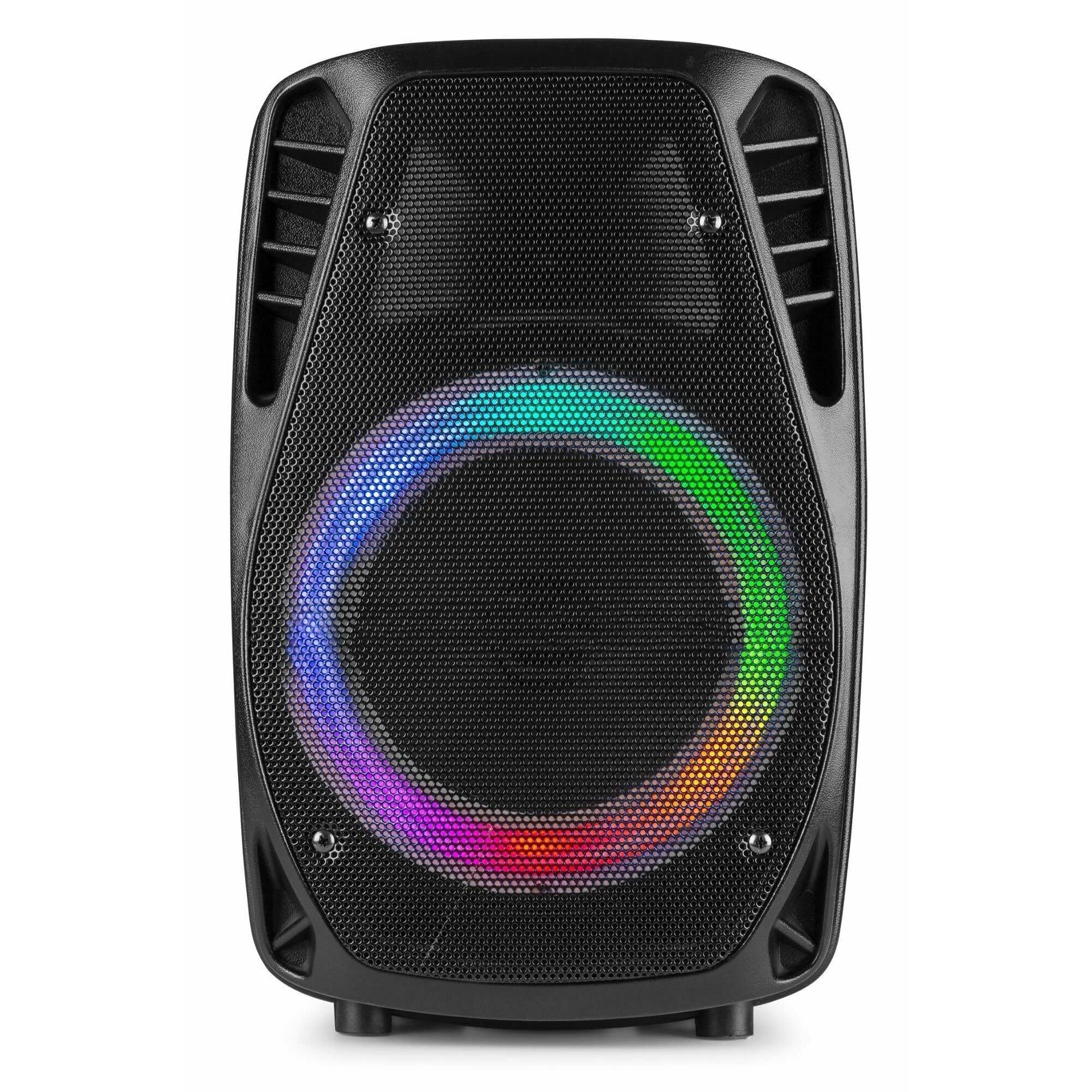 Fenton FT8LED Enceinte Sono Portable LEDs Bluetooth avec Batterie Intégrée - 300 Watts, Modes Lumineux, Entrée AUX, Télécommande, Une Enceinte Transportable Idéale pour Animer Vos Soirées