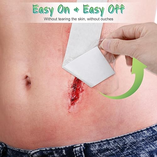 Miniatura 5 de 14 vendajes largos impermeables, vendajes de incisión para heridas grandes, protector de ducha adheisve para isla con bordes para recuperación de