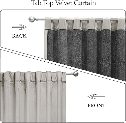 Miniatura 2 de WEST LAKE Cortina de invierno de terciopelo para oscurecer la habitación, para dormitorio, bloqueo de luz, paneles de ventana con bolsillo para