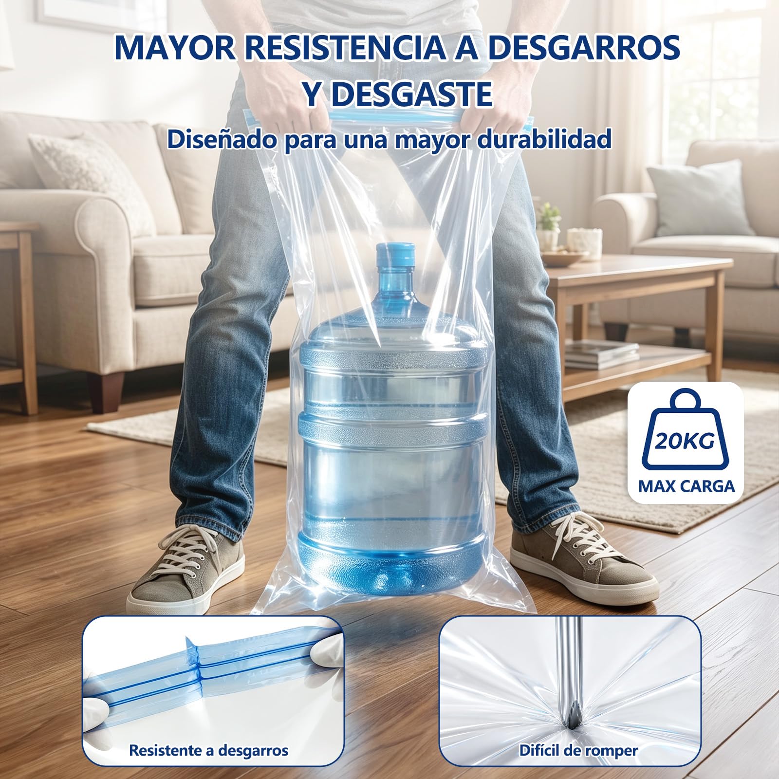 Bolsas Vacío Ropa Viaje con Bomba Eléctrica, 20 uds, 4 Tamaños | Material PA+PE extra grueso,Resistente a desgarros,Reutilizable,Mezcla de tamaños 40×60/50×70/60×80/80×100 cm