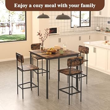 Dining Table Set for 4, 5 Piece Kitchen Table with Chairs