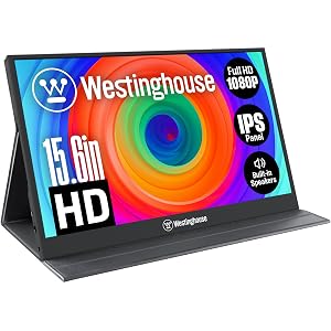 Westinghouse 15 6 Inch Portable Monitor for Laptop Travel 1080p 60Hz IPS Display Full HD Screen with Magnetic