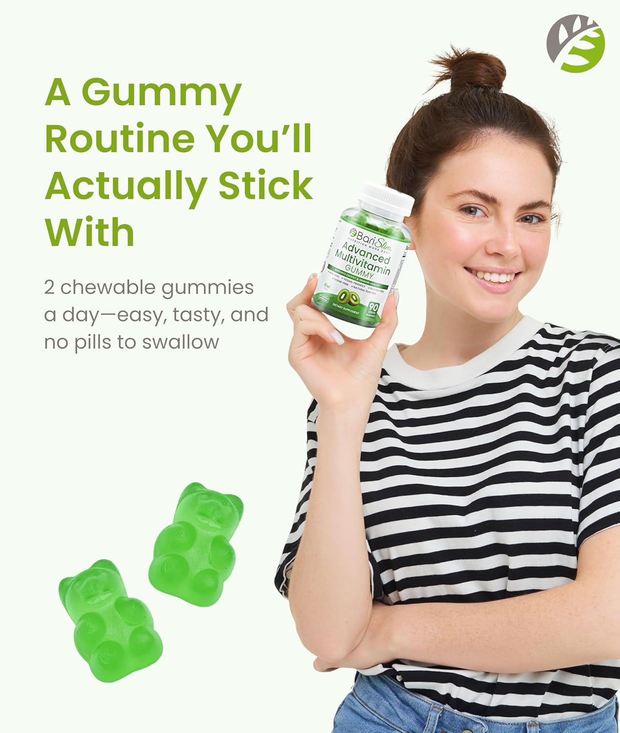 BariSlim Advanced Bariatric Multivitamin Gummies - Specially Formulated Bariatric Vitamins for Patients After Weight Loss Surgery - Supports Energy & Immune Health | Kiwi (90 Vegan Gummies) - Image 6