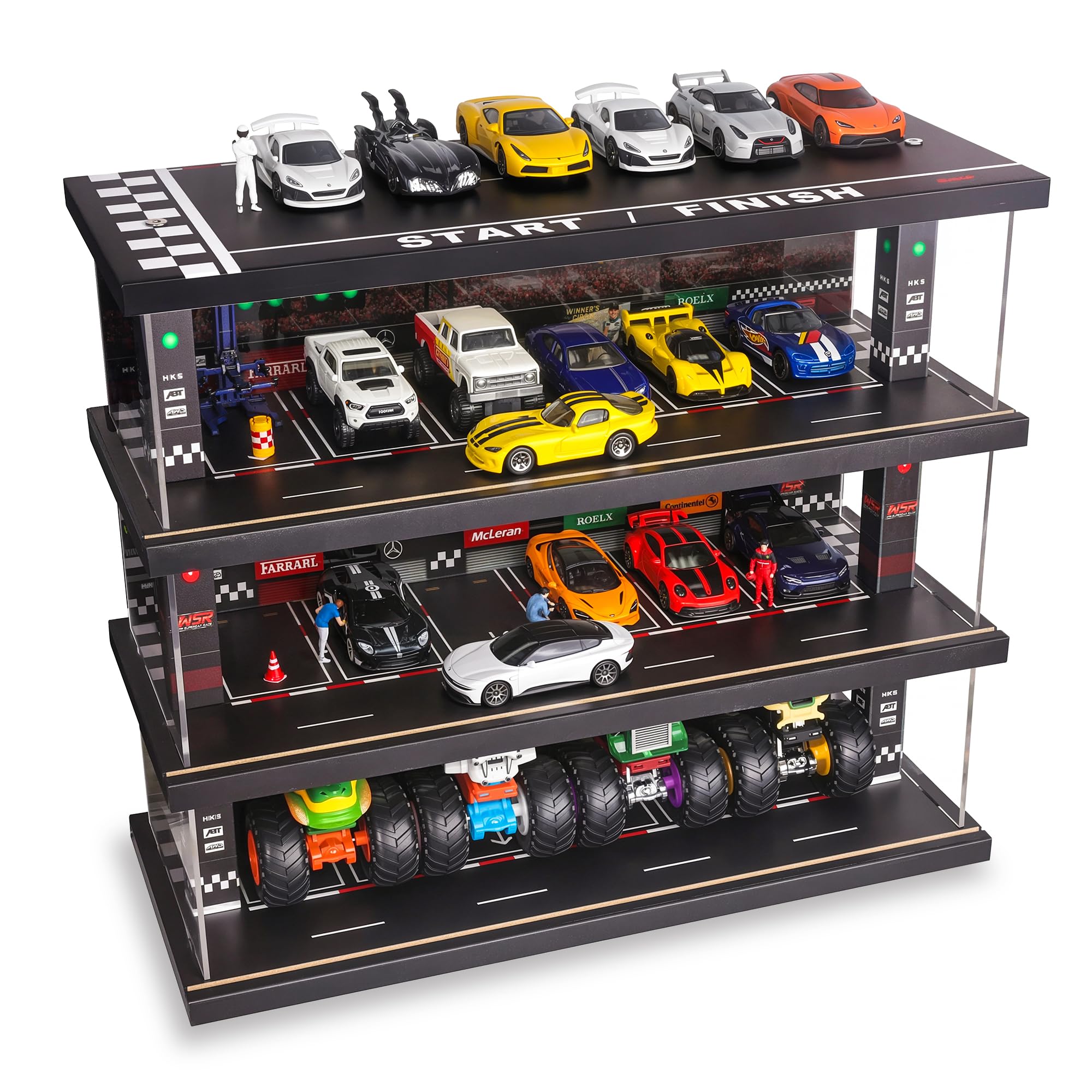 Amazon.com: Display Case for Hot Wheels: Toy Car Garage with LED