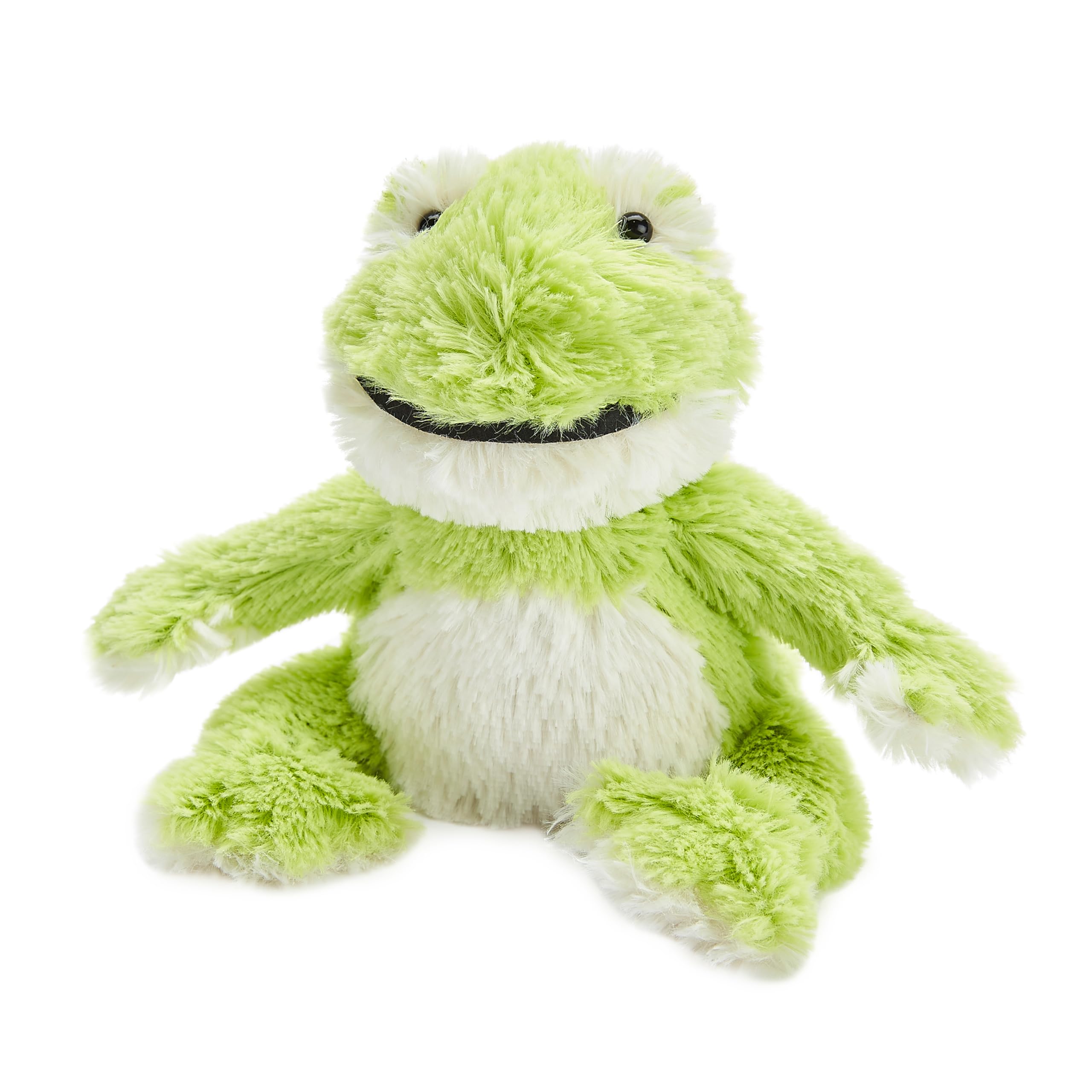 Warmies Plush Frog Junior Size, Microwavable Slightly Scented with French Lavender, Fully Heatable Weighted Teddy for Anxiety and Relaxation