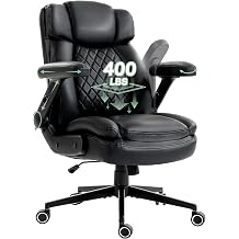 400lbs Executive Office Chair for Heavy People with 5D Flip Armrests, Black