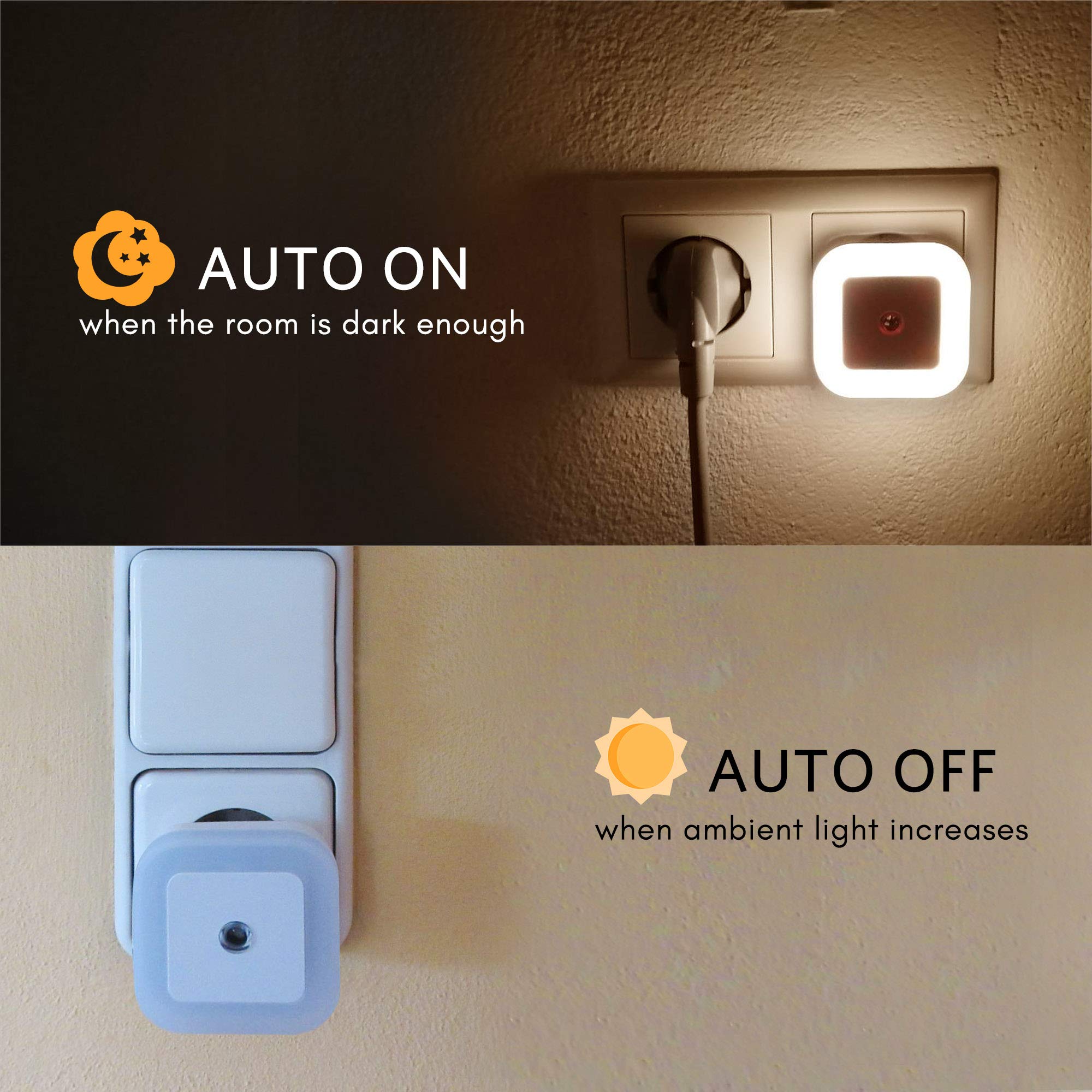 2 Veilleuses LED Automatiques Avec Détecteur De Mouvement - Lumière Chaude Pour Couloir, Escalier, Salle De Bain