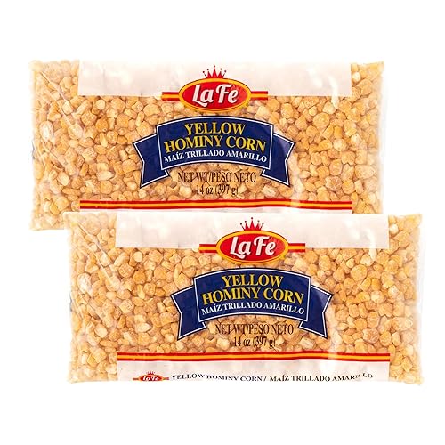 La Fe Maíz Hominy de 14 onzas. Paquete de 2 (maíz amarillo hominy (paquete de 2))