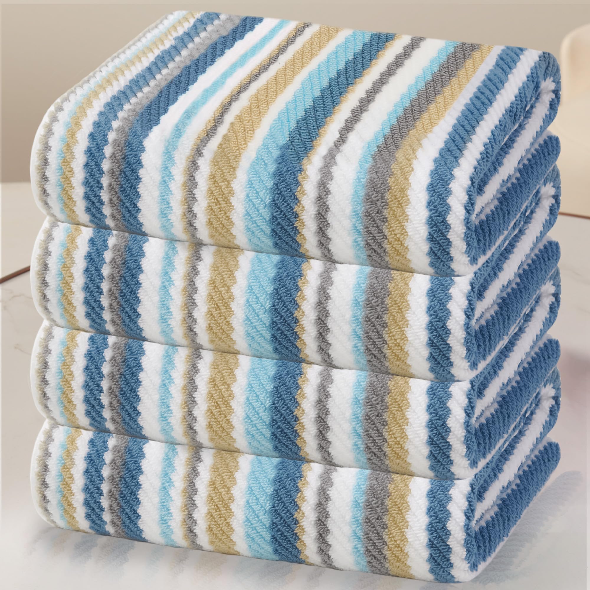 VOOVA & MOVAS Gray Beige Bath Towel Set - Soft & Absorbent -28