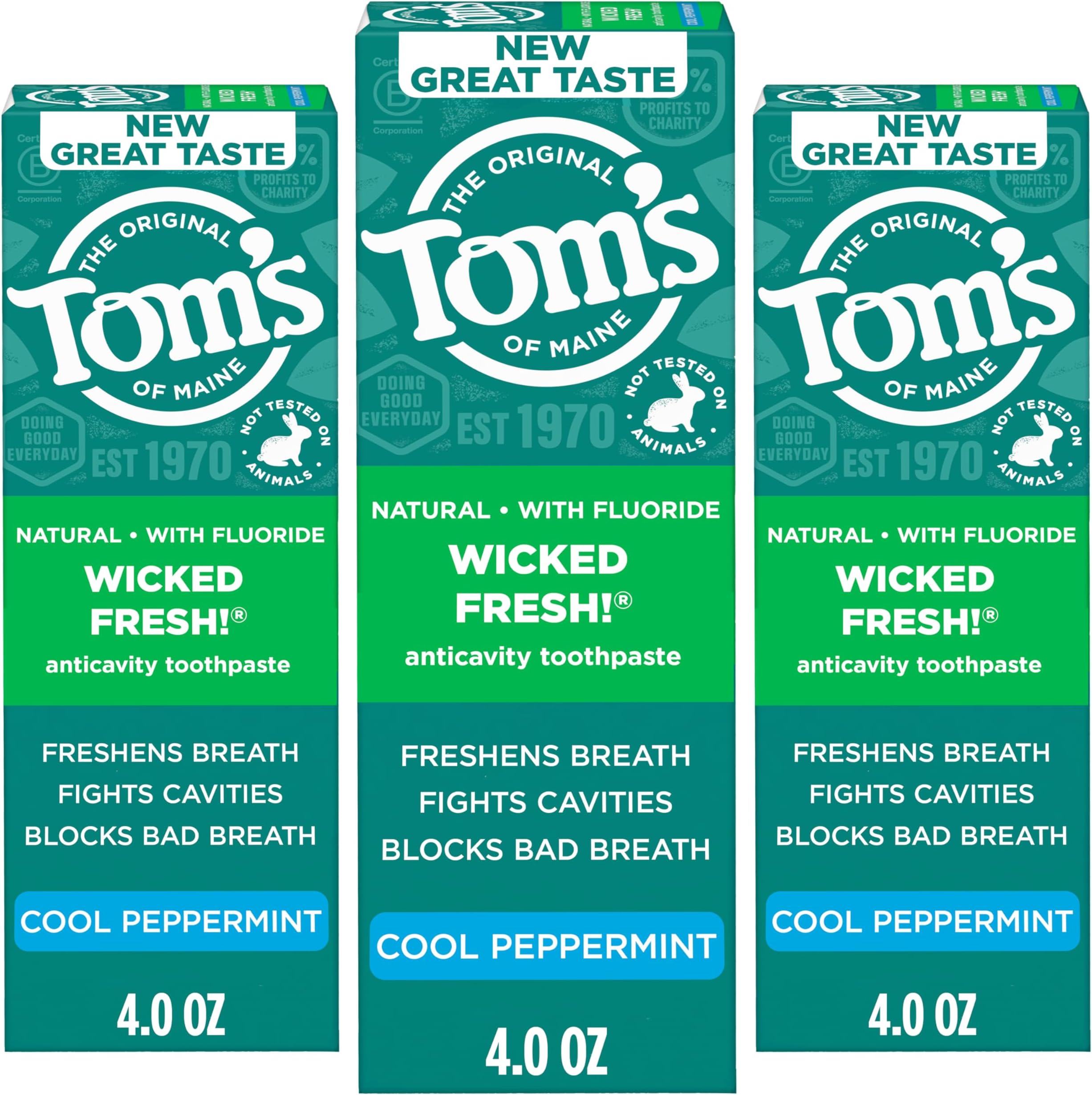 Wicked Fresh! Natural Fluoride Anticavity Toothpaste, 3 Pack, 4.0oz