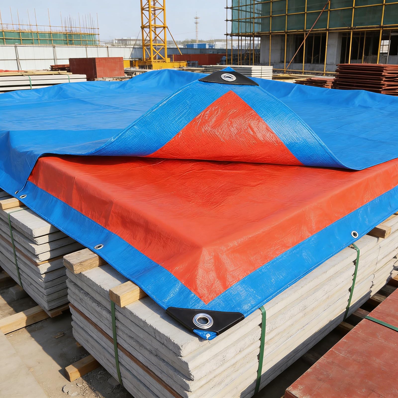 Lona tarp 190 x 390 cm azul resistente a los rayos uv para piscina coche y jardín