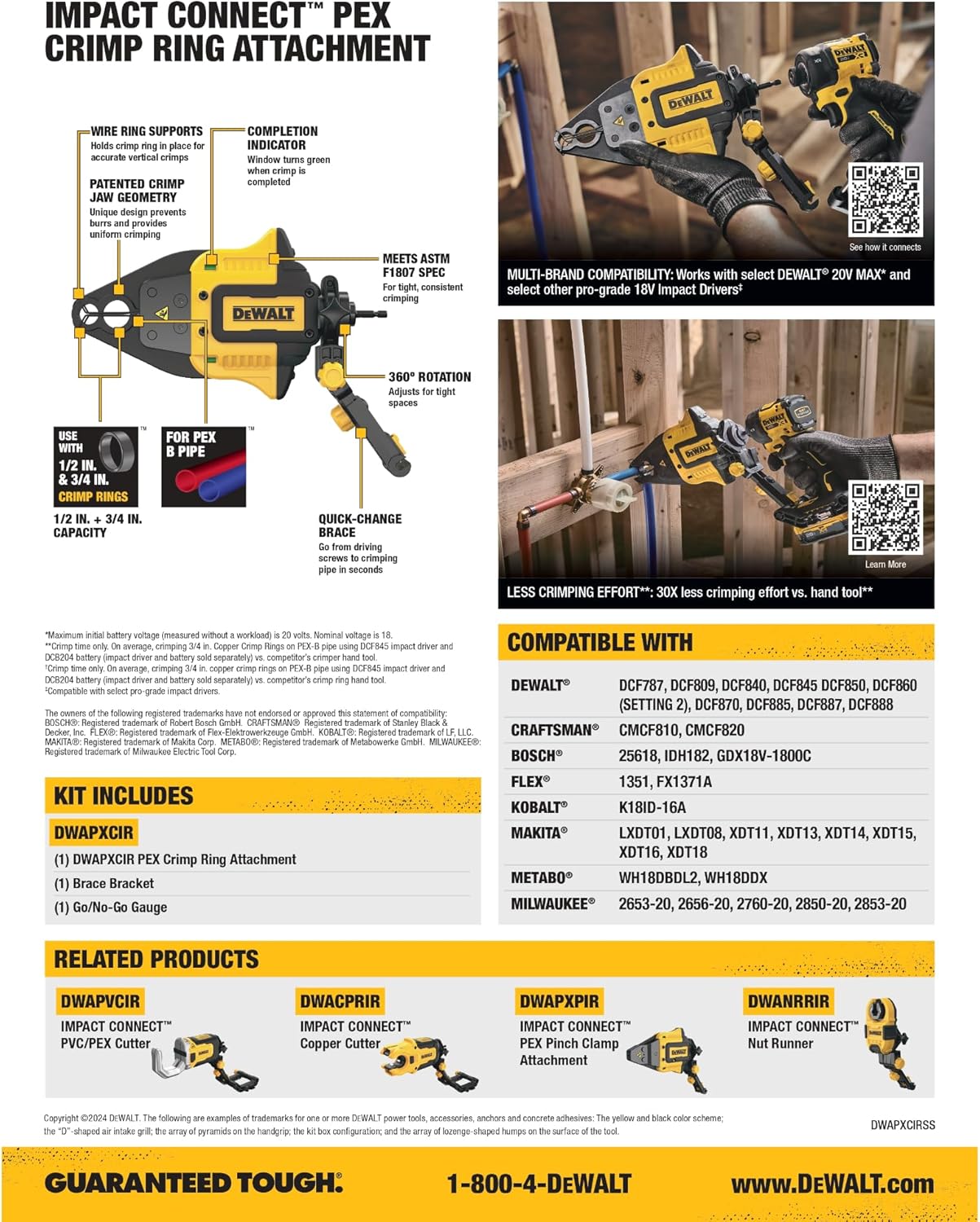 DEWALT IMPACT CONNECT PEX Crimp Ring Attachment for Impact Driver, Plumbing Tool (DWAPXCIR) - Image 4