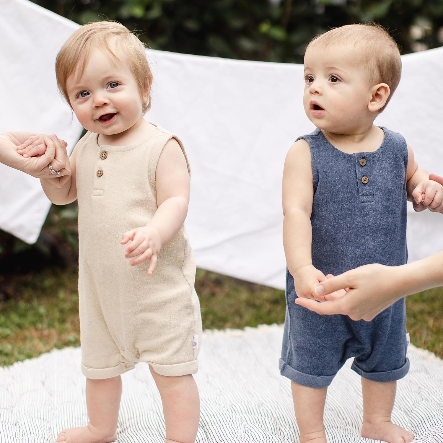 Burt's Bees Baby baby-boys Sleeveless Rompers, 100% Organic Cotton One-piece Coverall and Layette Set - Image 5