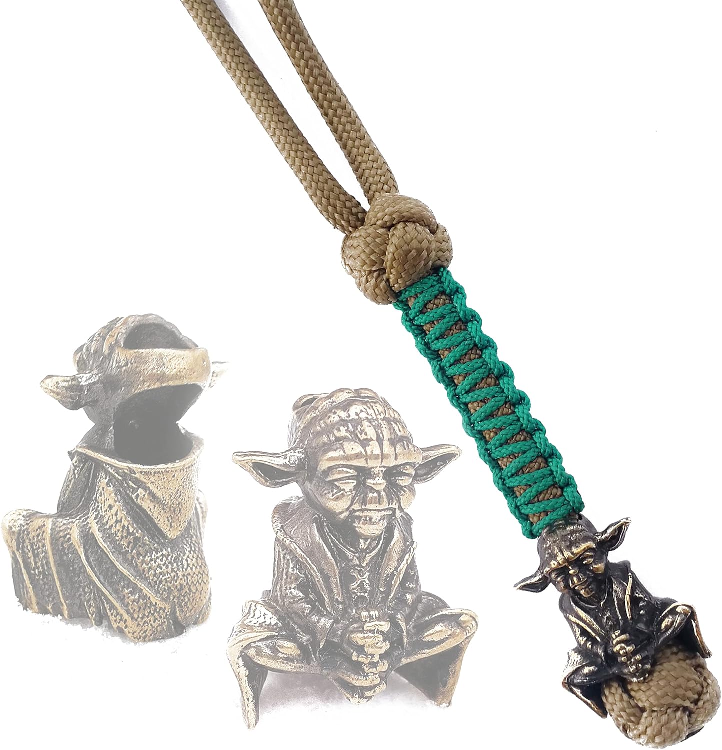 CooB EDC Paracord Knife Lanyard, Keychain with Metal Hand Casted Paracord Bead Beads