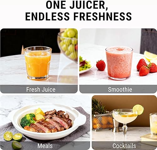 Miniatura 6 de ThermoPro Exprimidor de limón y lima, exprimidor de cítricos de acero inoxidable 304 con cuenco ranurado y 8 agujeros de filtro, mango con bisagras