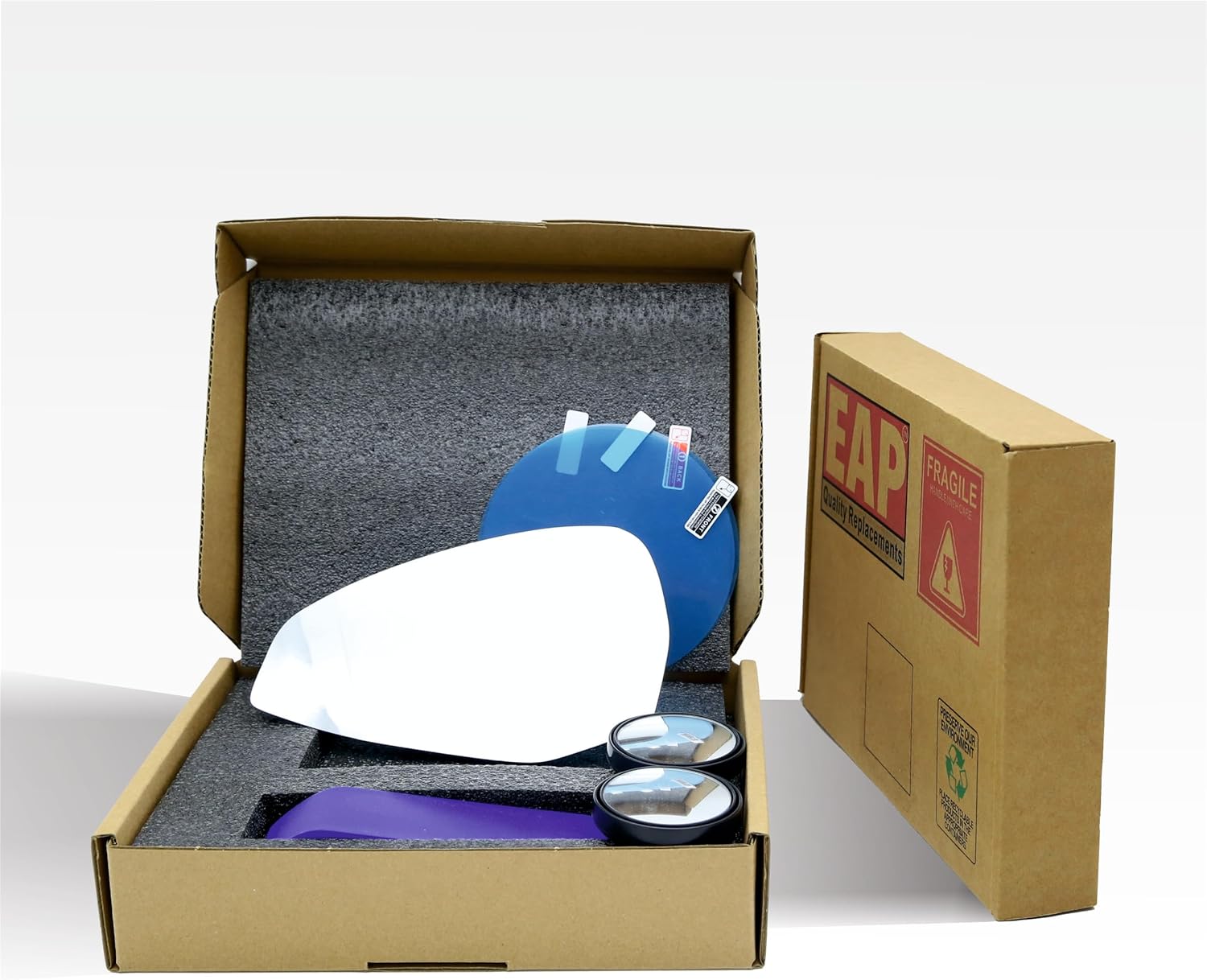 EAP Driver Side Mirror Glass Compatible with Audi A4 S4 A4 Quattro A4 Allroad 2017-2025, A5 Quattro A5 Sportback S5 RS5 2018-2025, Heated Without Auto Dimming, 8W0857535C, 8W0857535F