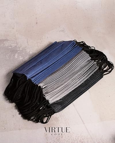 Miniatura 9 de VIRTUE CODE Mascarillas sin costuras, suaves, de 3 capas, cómodas, 50 mascarillas desechables