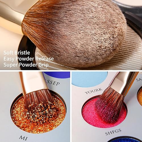 Miniatura 6 de DUcare Brochas de maquillaje, 9 piezas, serie de ciervos, juego de brochas de maquillaje con cepillo para bolsa, base Kabuki, mezcla de polvo,