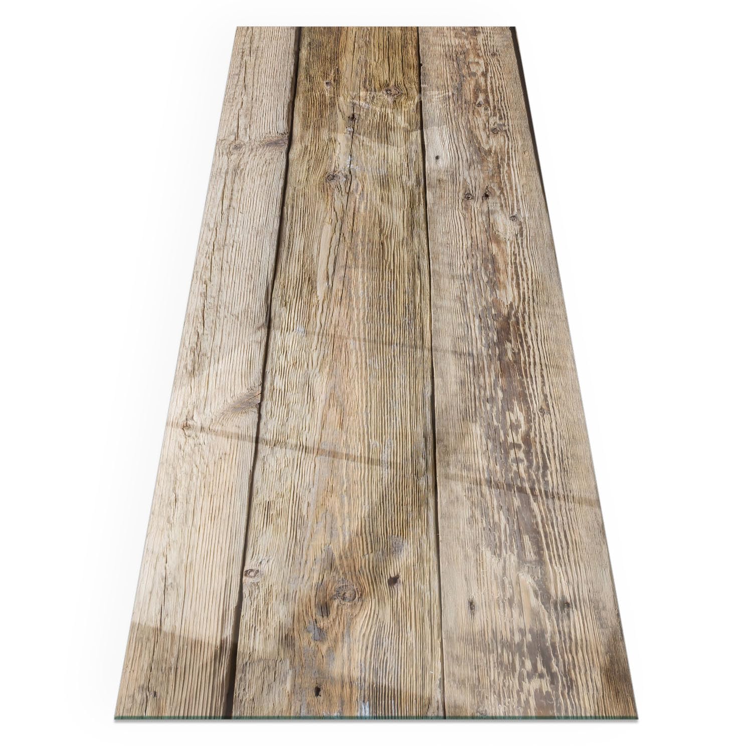 Revêtement de sol en verre pour cheminée 125x50 cm, protection moderne motif bois naturel