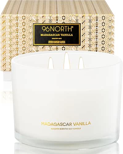 96NORTH Luxury Vanilla Soy Candles | Large 3 Wick Jar