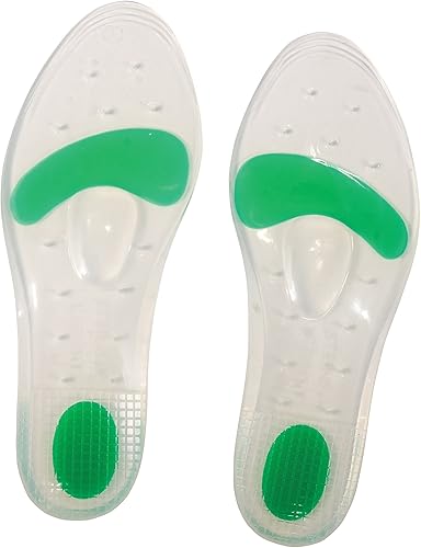 Plantillas de gel cómodas de silicona de doble densidad para soporte adicional del arco y alivio de las articulaciones de los pies, tobillo, rodilla