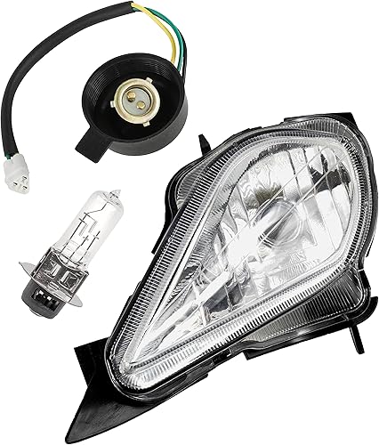 Caltric Conjunto de faro delantero izquierdo compatible con Yamaha Raptor 700R YFM700R 2006 2007 2008 2009 2010 2011-2020