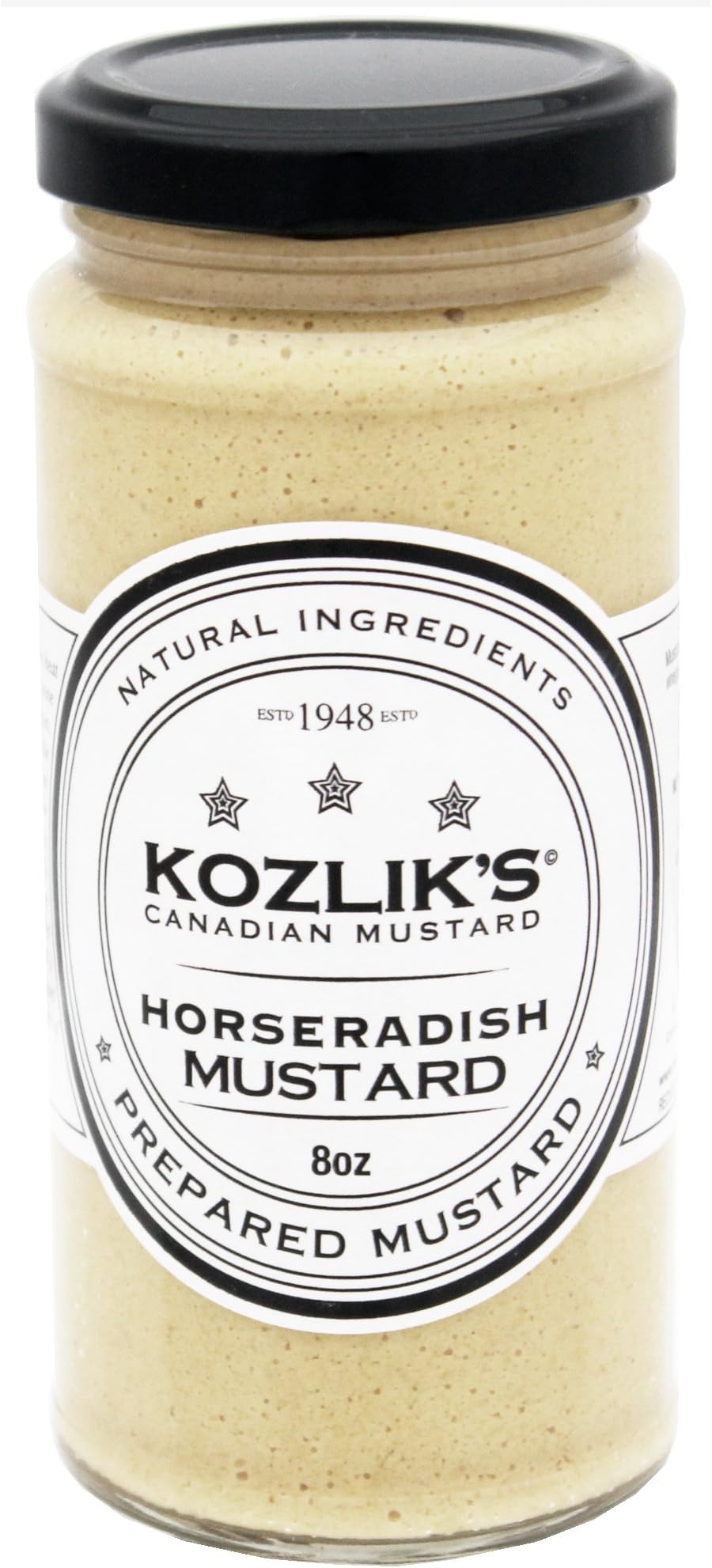 Horseradish Hot Spicy Brown Yellow Dijon Natural Gluten Free Non-GMO Mustard, 8.5oz Jar (Pack of 3 Jars)