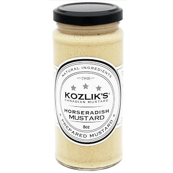 Kozliks Horseradish Hot Spicy Brown Yellow Dijon Natural Gluten Free Non-GMO Mustard, 8.5oz Jar Pack of 3 Jars