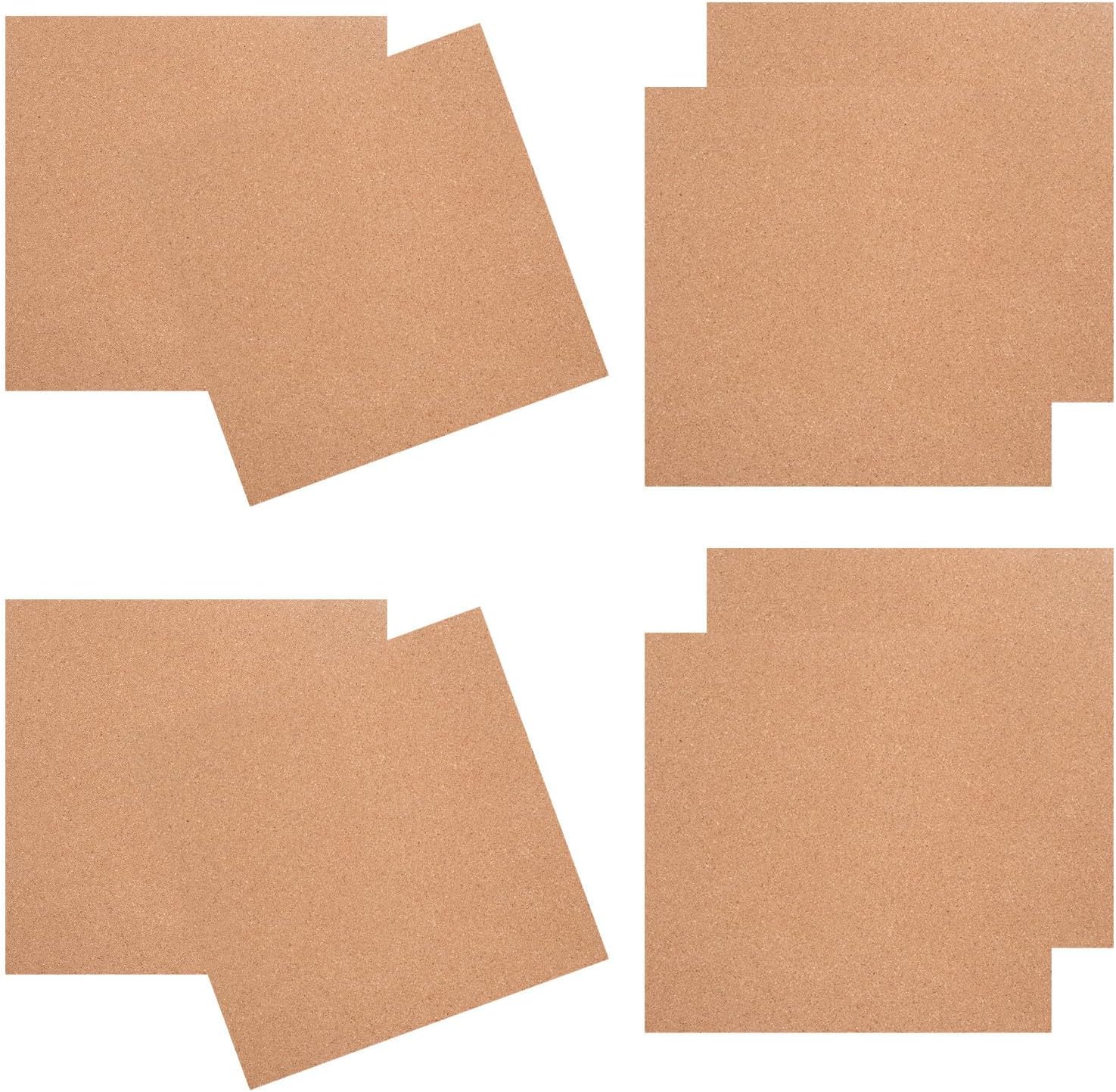8pcs Khaki Cork Board Tiles Square Shape Creative Bulletin Board with Anti-Slip and Resist Deformation Features for Office Notice and Wall Decor