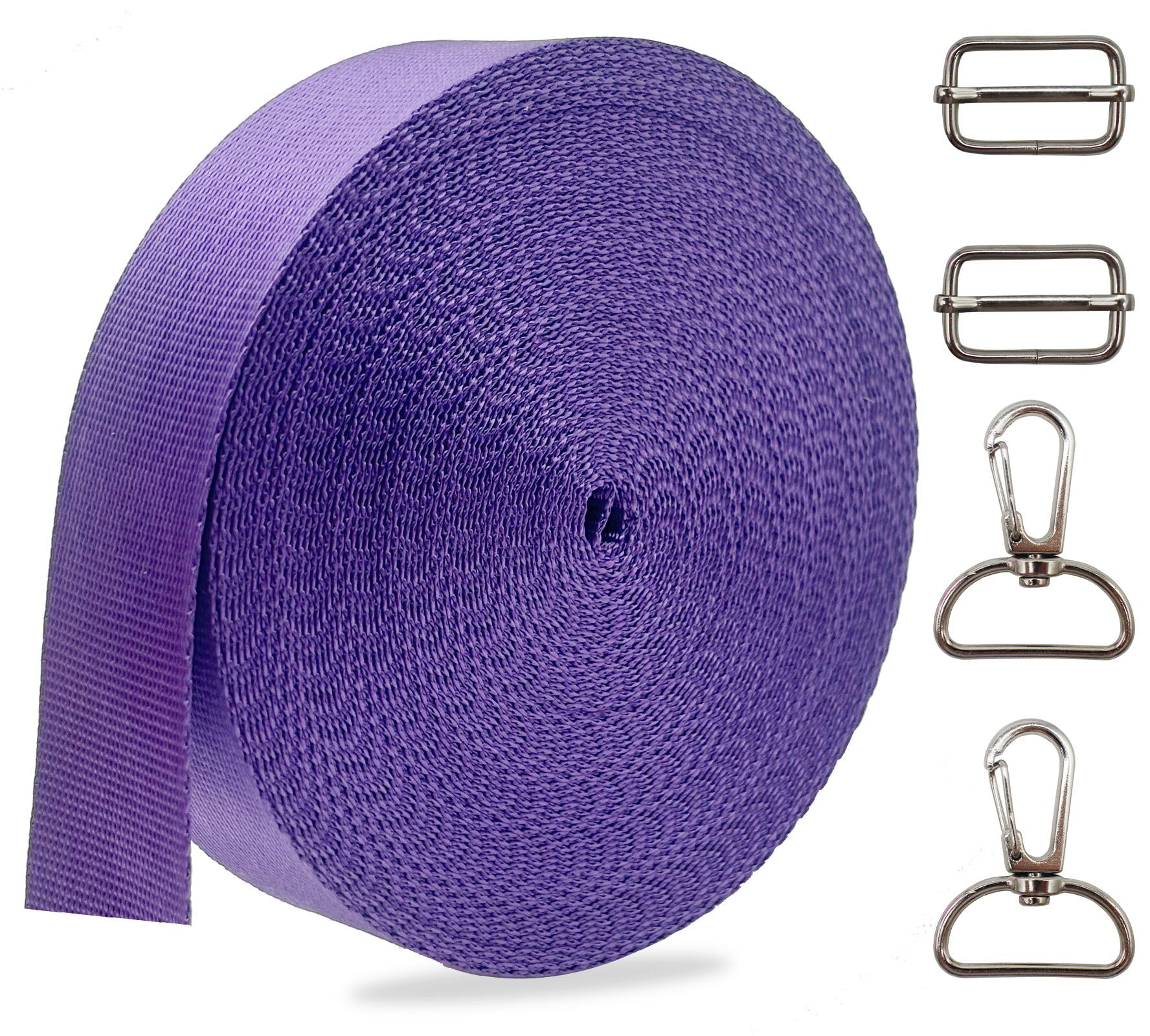 Purple 1 Inch Heavy Duty Nylon Webbing Straps 10 Yards for Bag