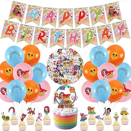 Decoraciones de fiesta de cumpleaños de Manana Sera Bonito, el juego de suministros de fiesta temática de cantante incluye pancarta de feliz