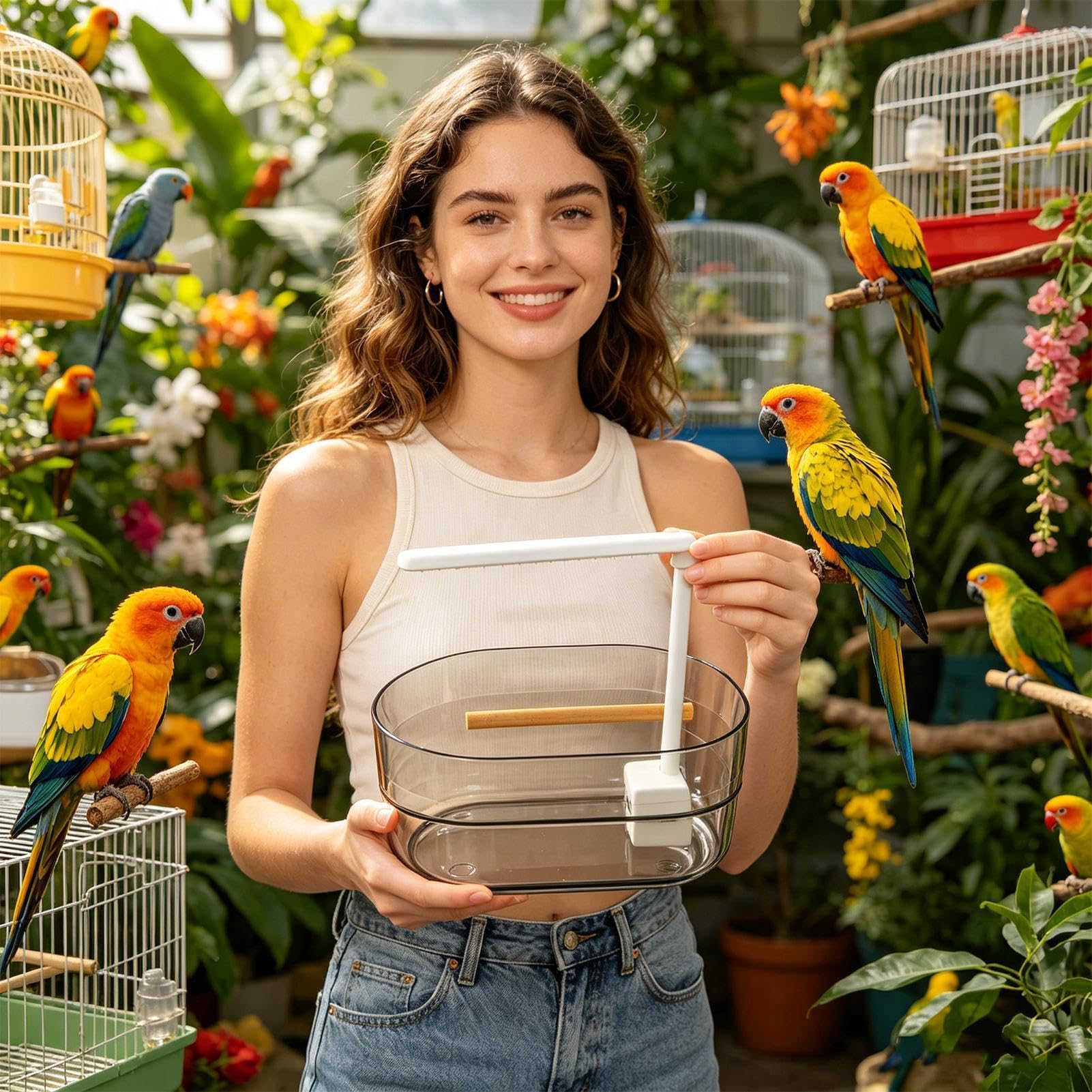 Bain d'oiseau automatique Accessoires Électriques Grands Transparents Pour