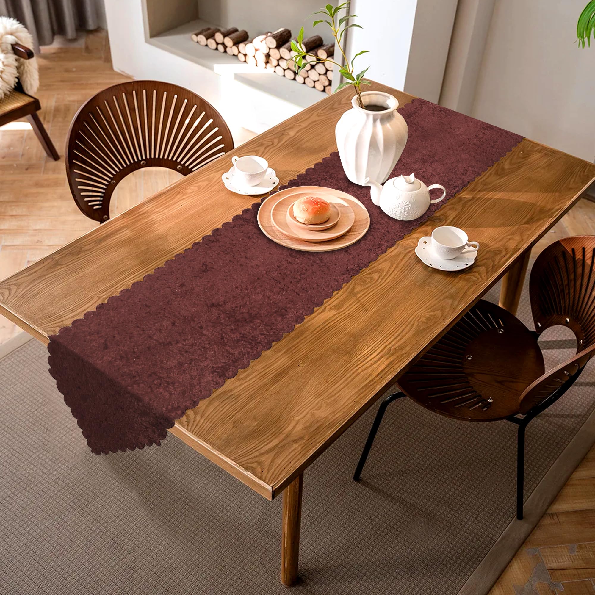 KINGLY 13 x 98 Inch Glam Table Runner Rectangular Dining Table Dresser Runners for Home Kitchen Party Wedding Festival Diwali Christmas Decorations Dark Brown (B0DBFK3BRM) Amazon Price History, Amazon Price Tracker
