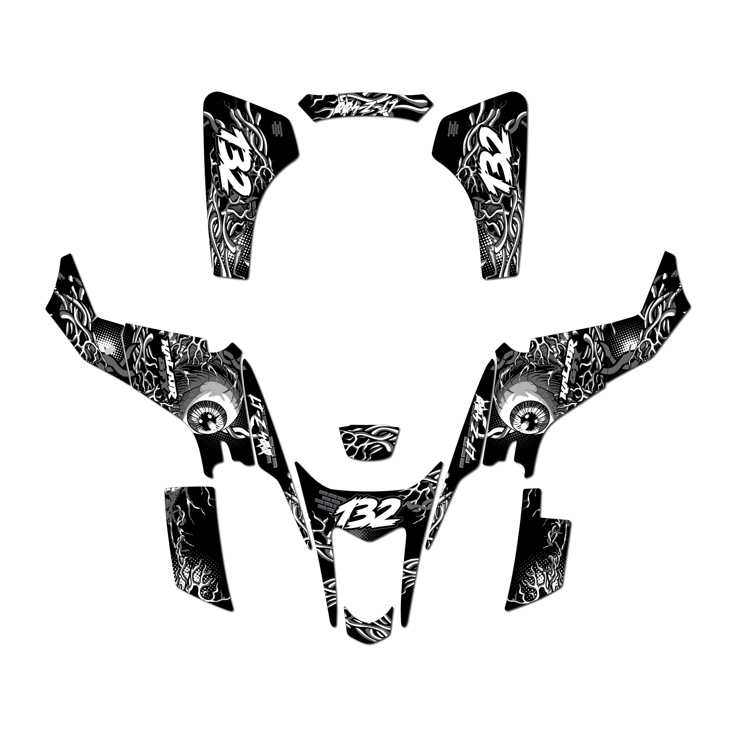 Graphics Kit for Suzuki LTZ 400 (2003-2008) CORE Series White 16 Mil - ATV UTV Custom Racing Graphics Stickers Decals Kit, no-Plastics