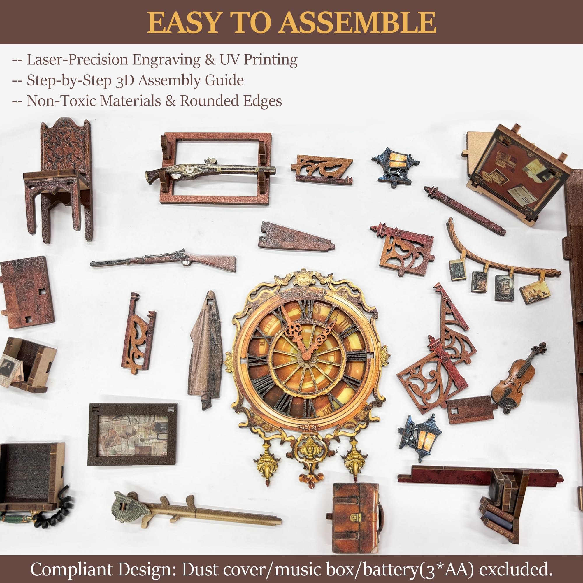 CRIOLPO Kit Book Nook DIY per Adulti - Casa in Miniatura con Luci LED da Montare, Modellismo 3D Creativo per Decorare Librerie - Regalo Originale per Appassionati di Fai da Te