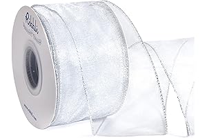 Ribbli Silver & White Ribbon for Christmas Tree