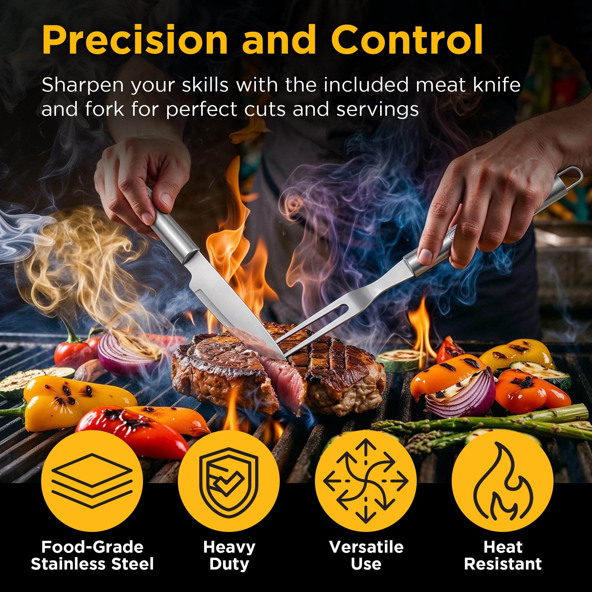 Kaluns 236-teiliges ultimatives Grillmeister-Geschenk-Set – komplettes Grillzubehör-Set mit praktisch allem, was zum Grillen, Räuchern und Grillen benötigt wird