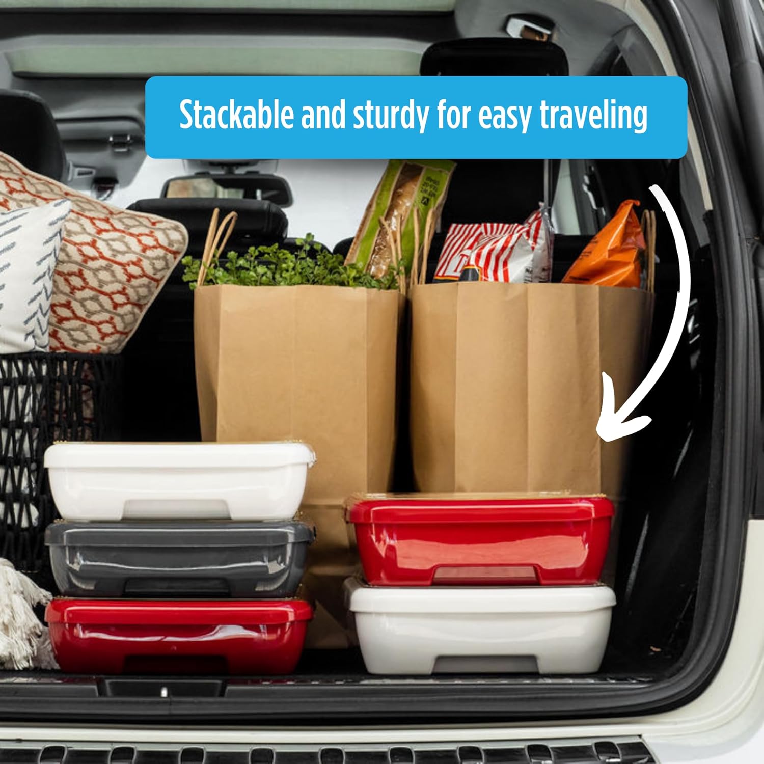 Fancy Panz Bundle, Denim Premium Charcuterie Trayz Insert, Made in the USA Foil Pan Carrier, Travel Casserole Carrier with Disposable Aluminum Pan, Hot/Cold Pack & Reusable Serving Spoon