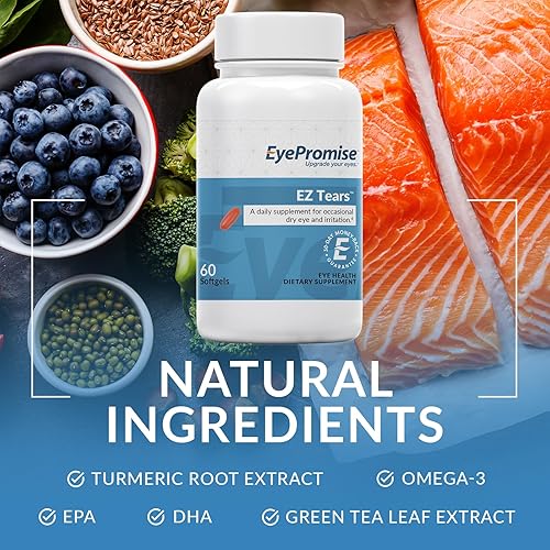 Miniatura 4 de EyePromise Ez Tears - Vitamina para los ojos - Suplemento ocasional para aliviar los ojos secos - Omega-3 y 8 otros ingredientes calmantes alivio de