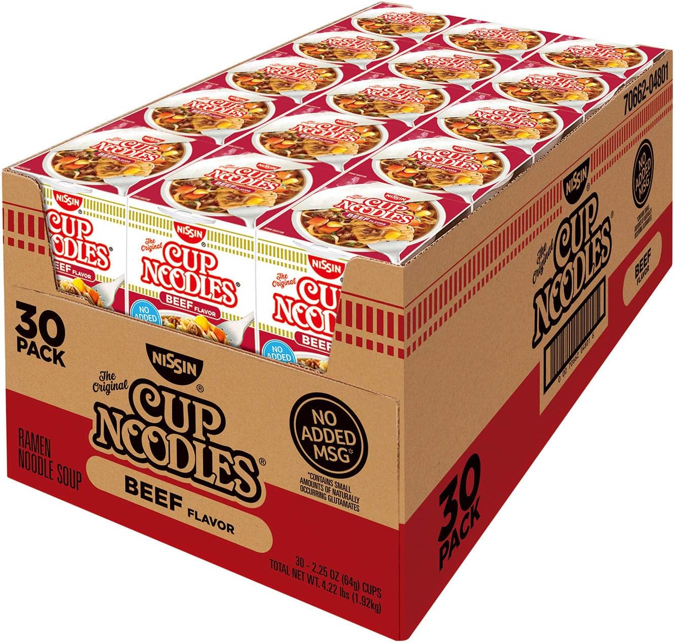 Nissin Cup Noodles, Beef Flavor 2.25 oz ea, 30 ct. A1…