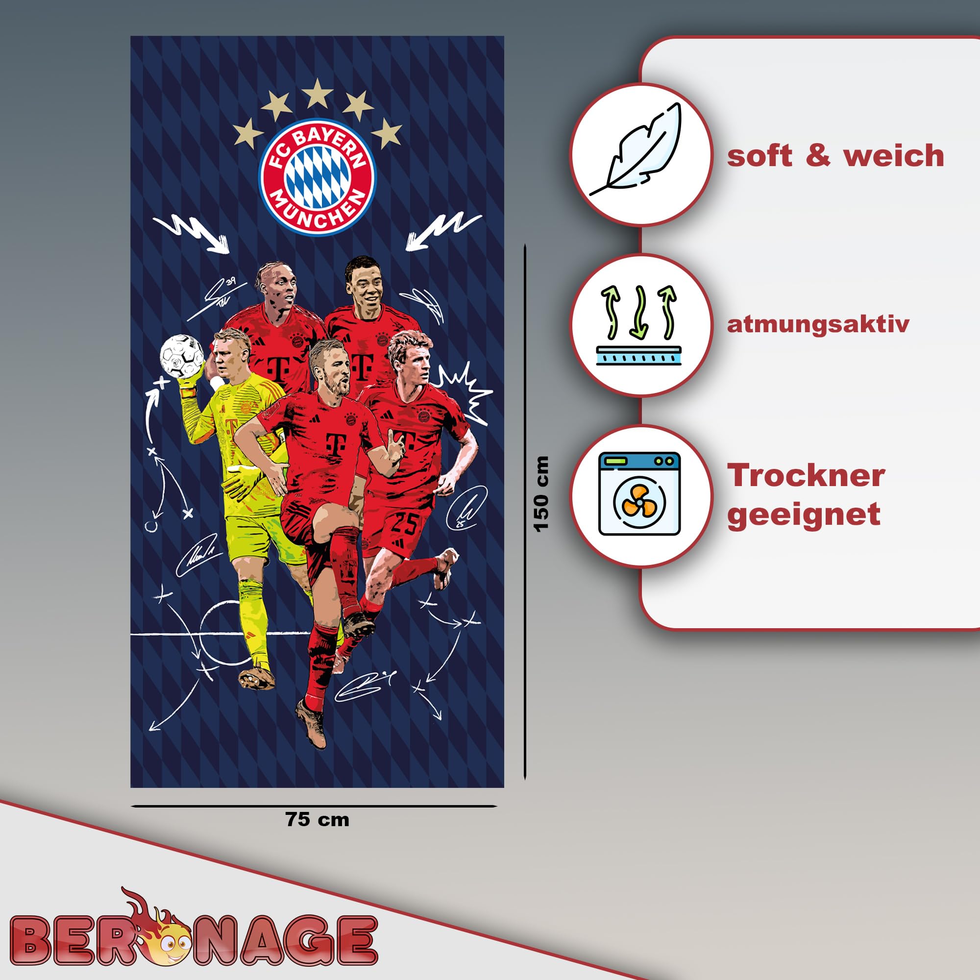 FC BAYERN MÜNCHEN Bademantel in Dunkelrot | ABOUT YOU
