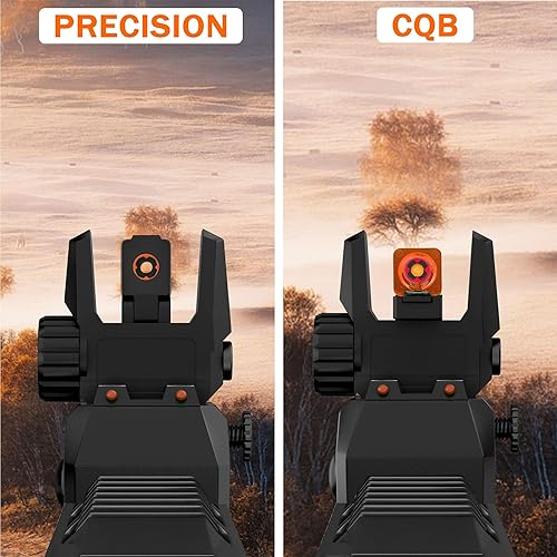 Miniatura 4 de TFFUAM Miras de fibra óptica abatibles en la parte delantera y trasera, de nailon, con puntos de fibra óptica roja y verde, juego de mira de