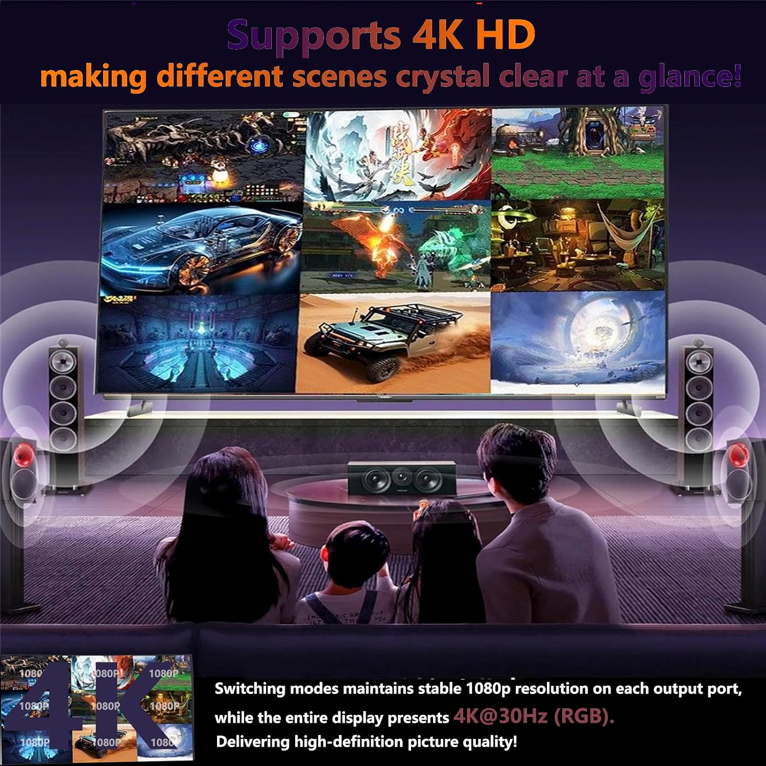 4K HDMI Multiviewer 9X2 with PIP SIGRAPID Screen Divider 9HDMI in 2HDMI Out Seamless Switch 2/4/6/8/9 Way Display Support IR RS232 4K@30Hz(RGB) HDCP1.4 17 Viewing Modes 2×1 3×1 4×1 6×1 7×1 8×1 9×1 et