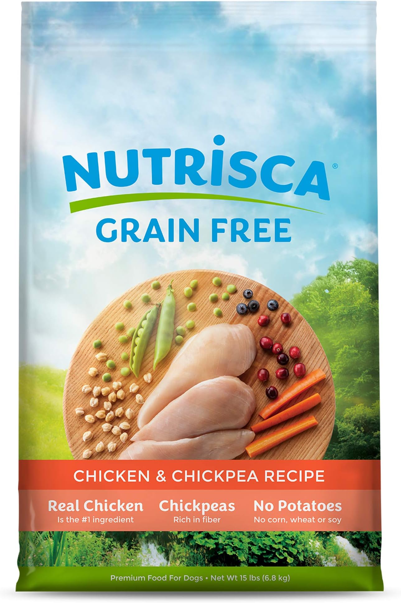 NUTRISCA Potato-Free Dry Dog Food for All Life Stages, Chicken Recipe, 15 lb.