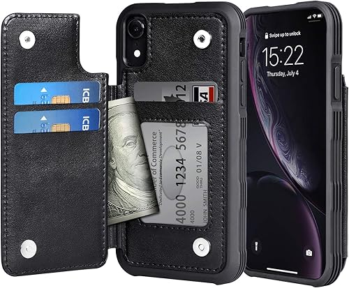 Miniatura 1 de Arae Funda para iPhone 11 Pro Max de piel sintética con bolsillos para tarjetas, cubierta trasera con tapa para iPhone 11 Pro Max 2019 de 6.5