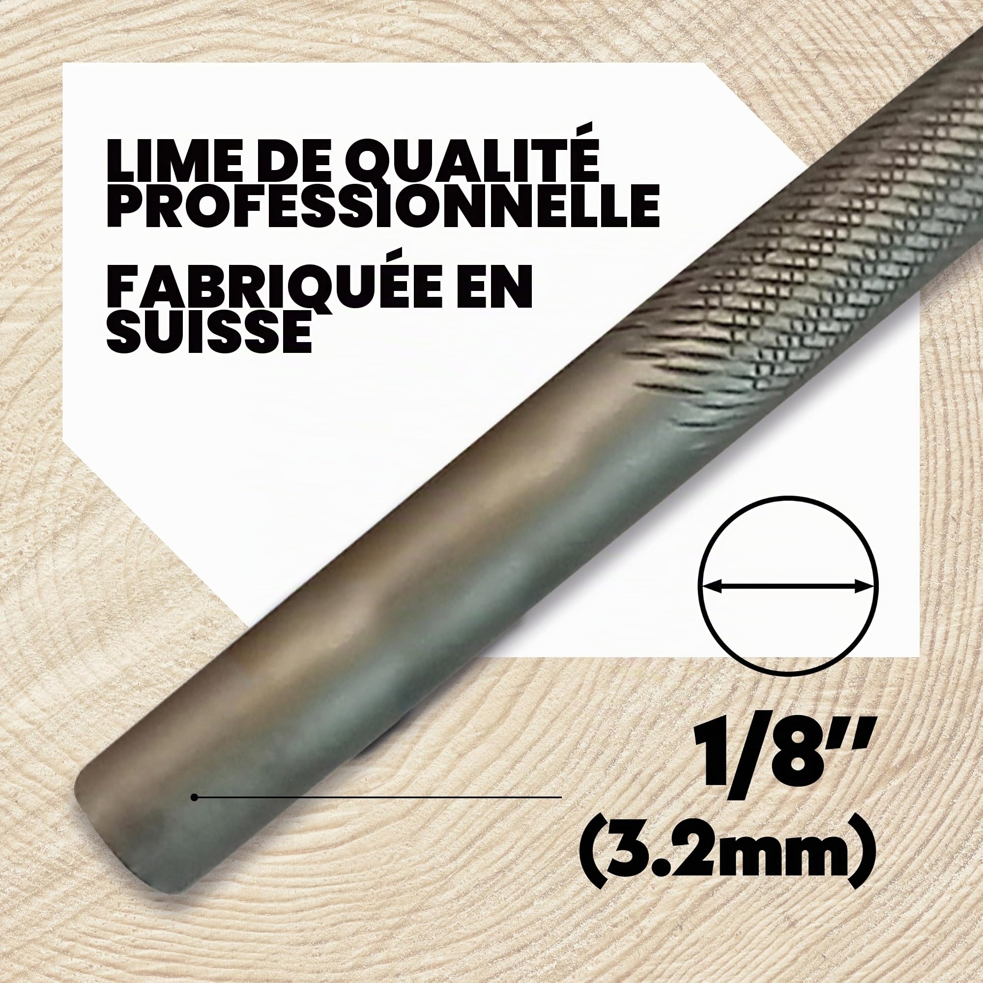 OREGON - Limes pour chaines de tronçonneuse, Lot de 12x Limes Rondes de 3,2 mm de Diamètre, Limes pour Chaîne de Tronçonneuse, Design à Coupe Double, Limes d'Affûtage de Qualité Professionnelle