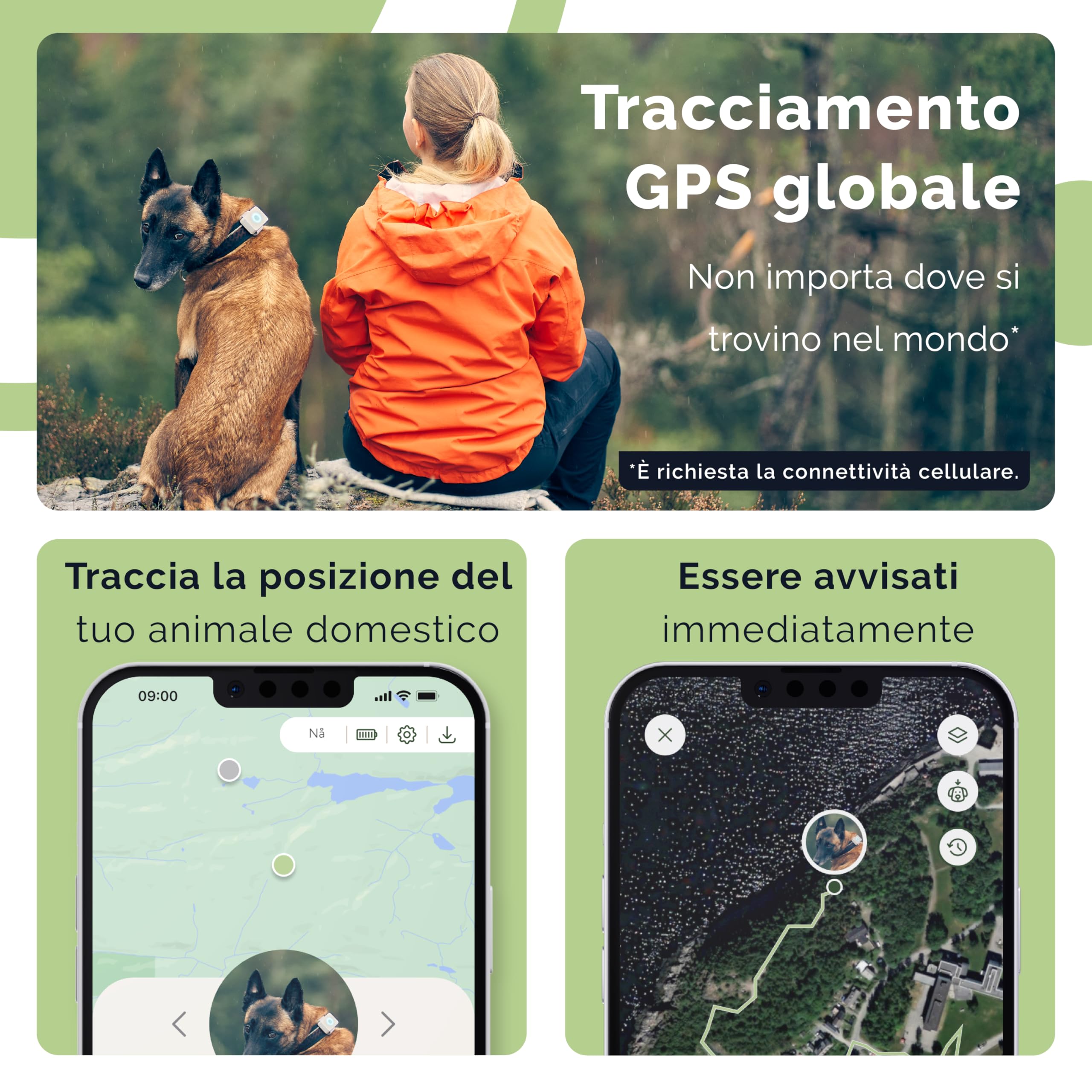 Lildog 2 GPS e activity tracker per cani, impermeabile, leggero, antiurto, tracciamento GPS in tempo reale e cronologia delle posizioni, contapassi e monitoraggio attività, prodotto in Norvegia, per