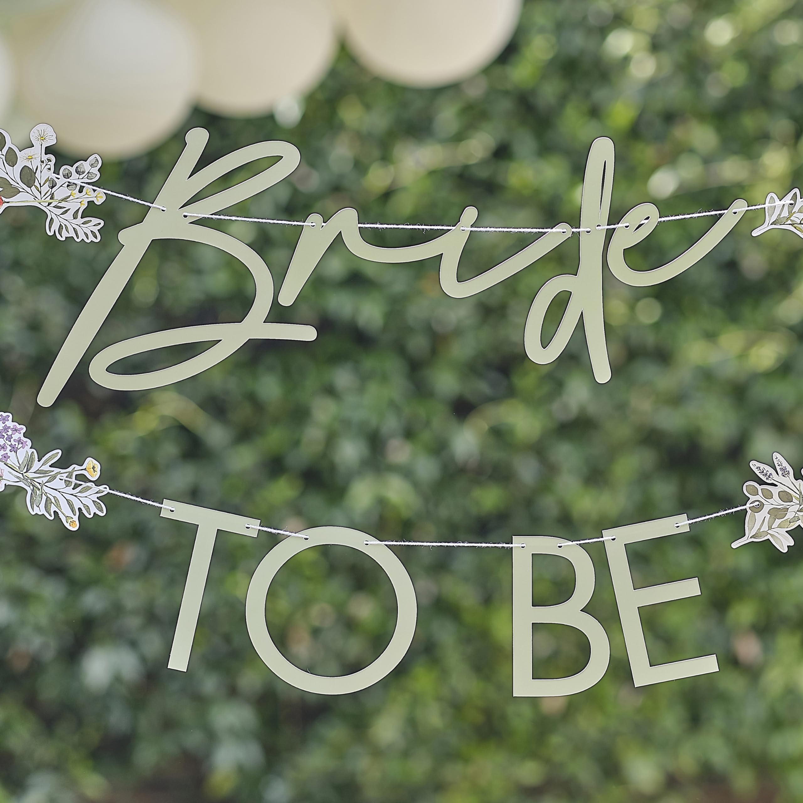 Ginger Ray 'Bride to Be' Letter Banner Bunting Garland Hen Party Hanging Decoration 1.5m, Floral - Image 2